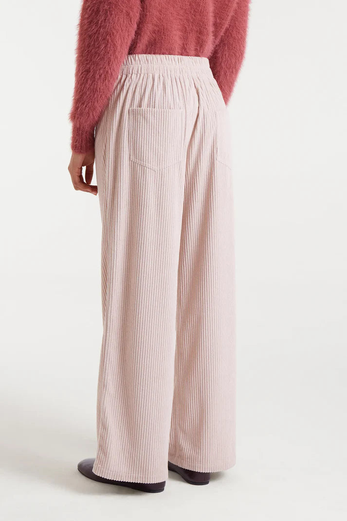 Straight white corduroy pants