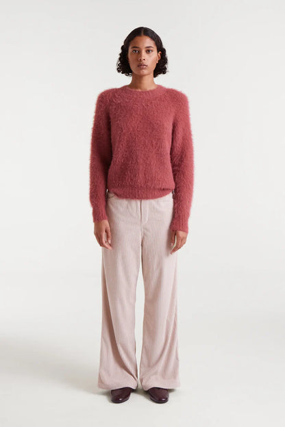 Straight white corduroy pants
