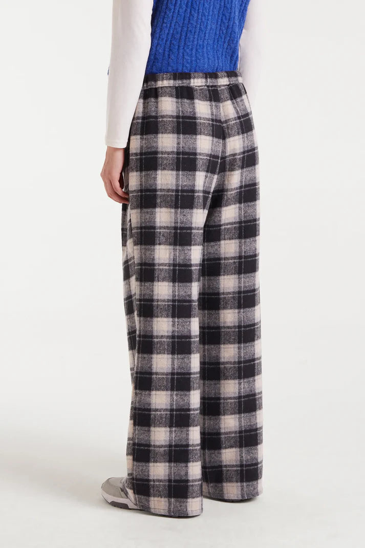 Black Check Print Trousers