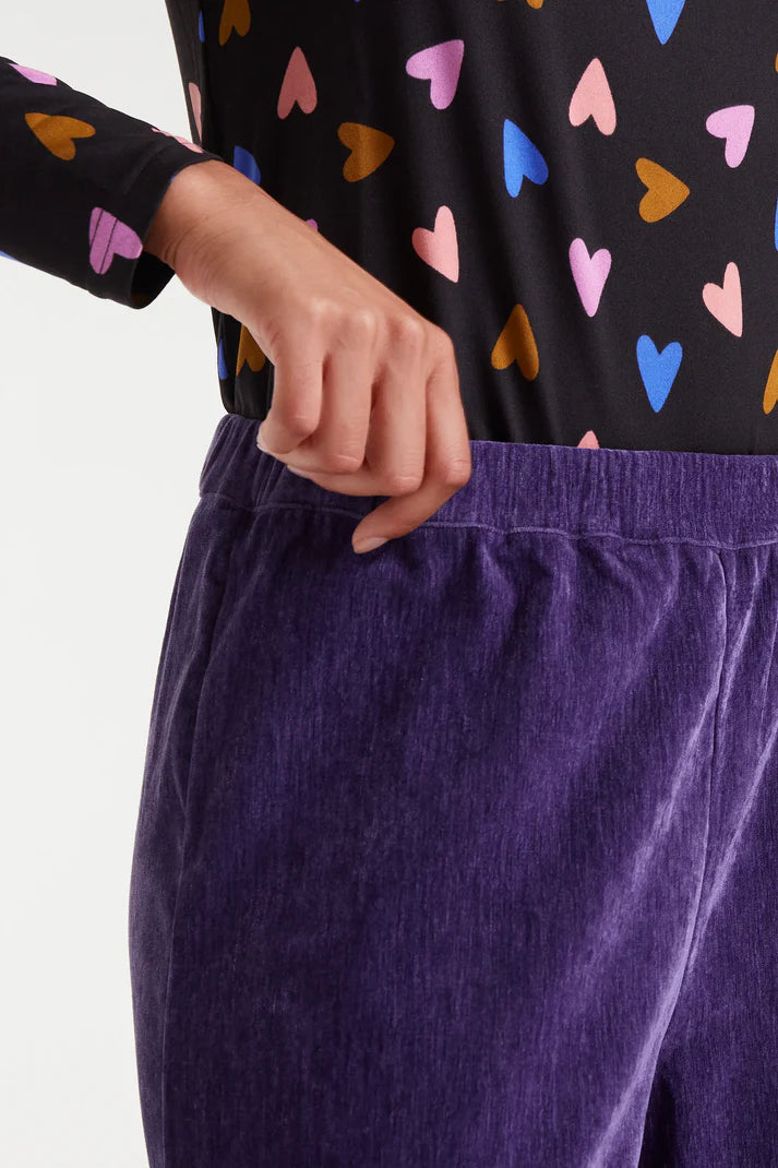 Purple velvet pants