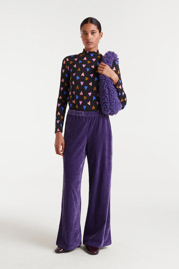 Purple velvet pants
