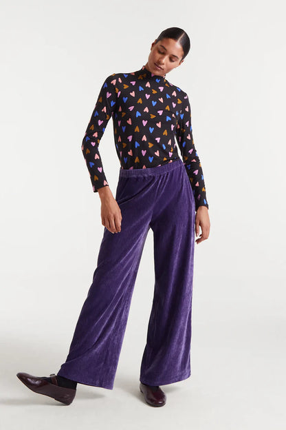 Purple velvet pants