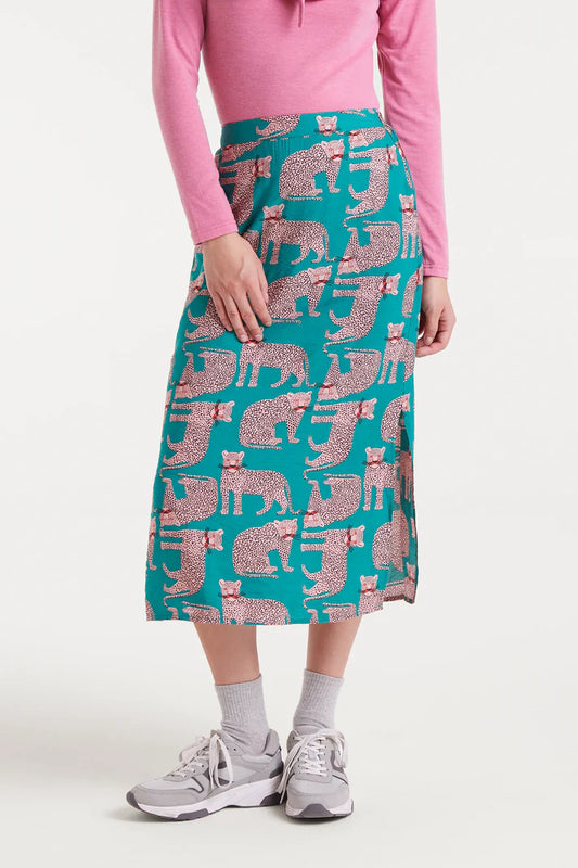 Onca print midi skirt