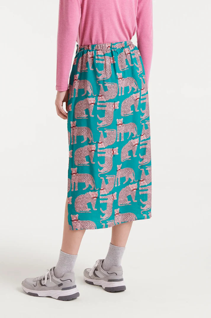 Onca print midi skirt