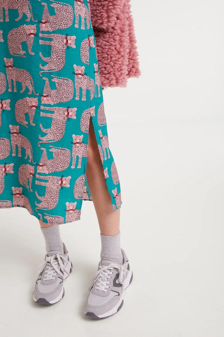 Onca print midi skirt