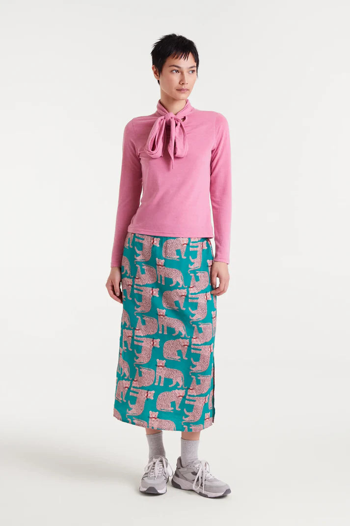Onca print midi skirt