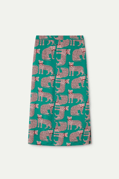 Onca print midi skirt