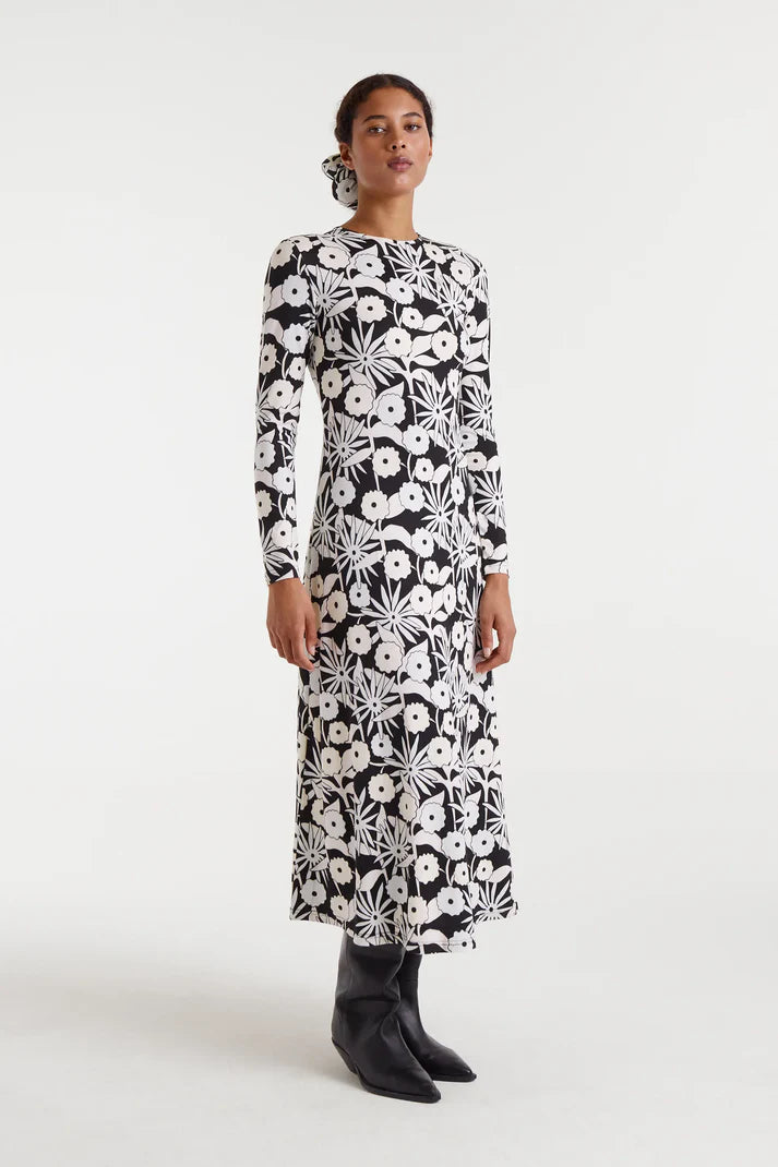 Long dress with tofu print