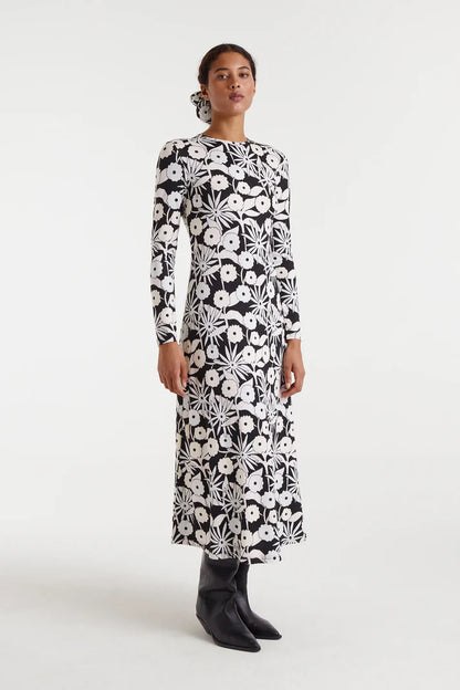 Long dress with tofu print