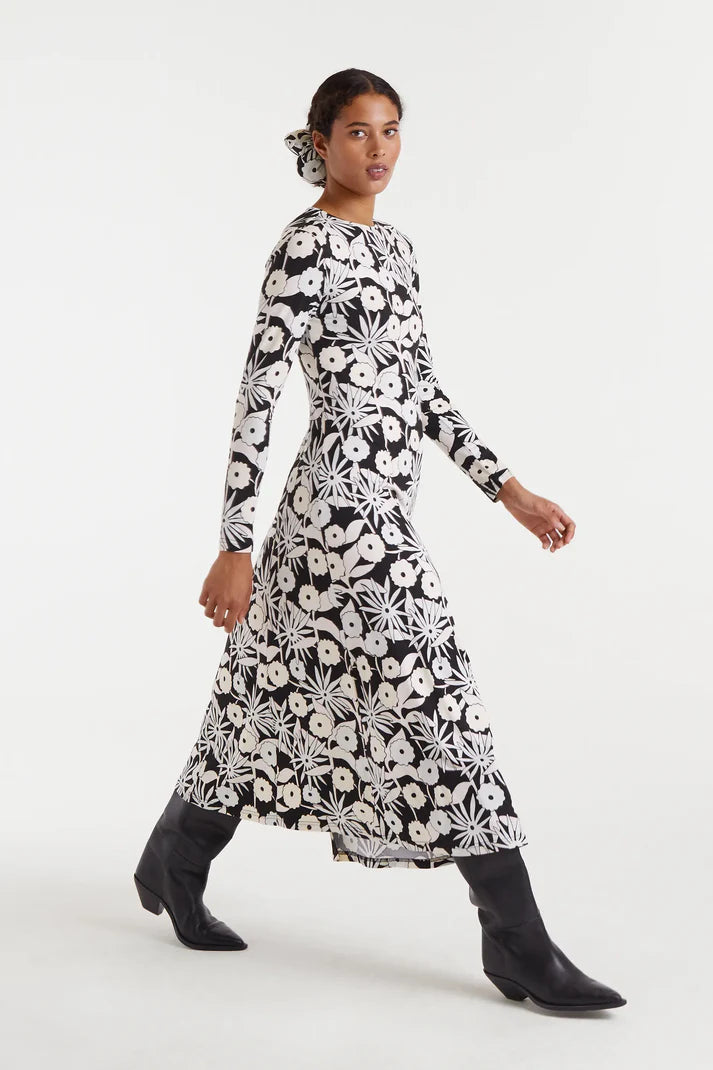 Long dress with tofu print