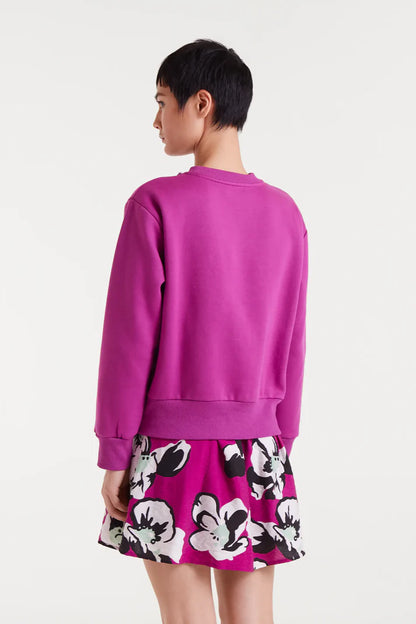 Magenta jewel neck sweatshirt