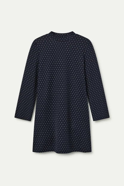 Short jacquard dress with Super Mini Dots print