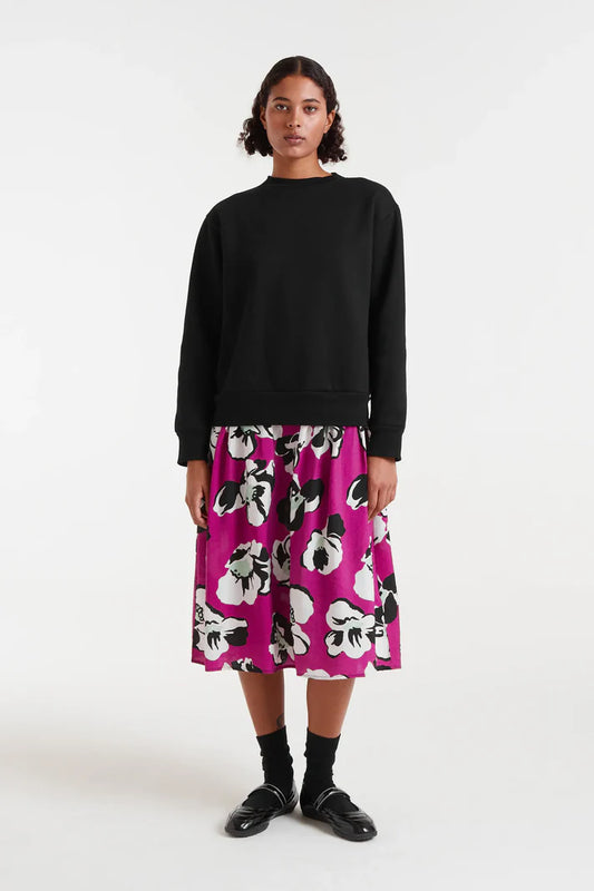 Vivid Viola print midi dress