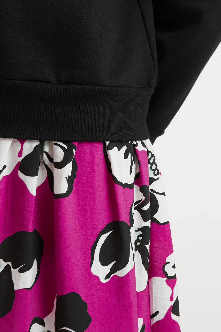 Vivid Viola print midi dress