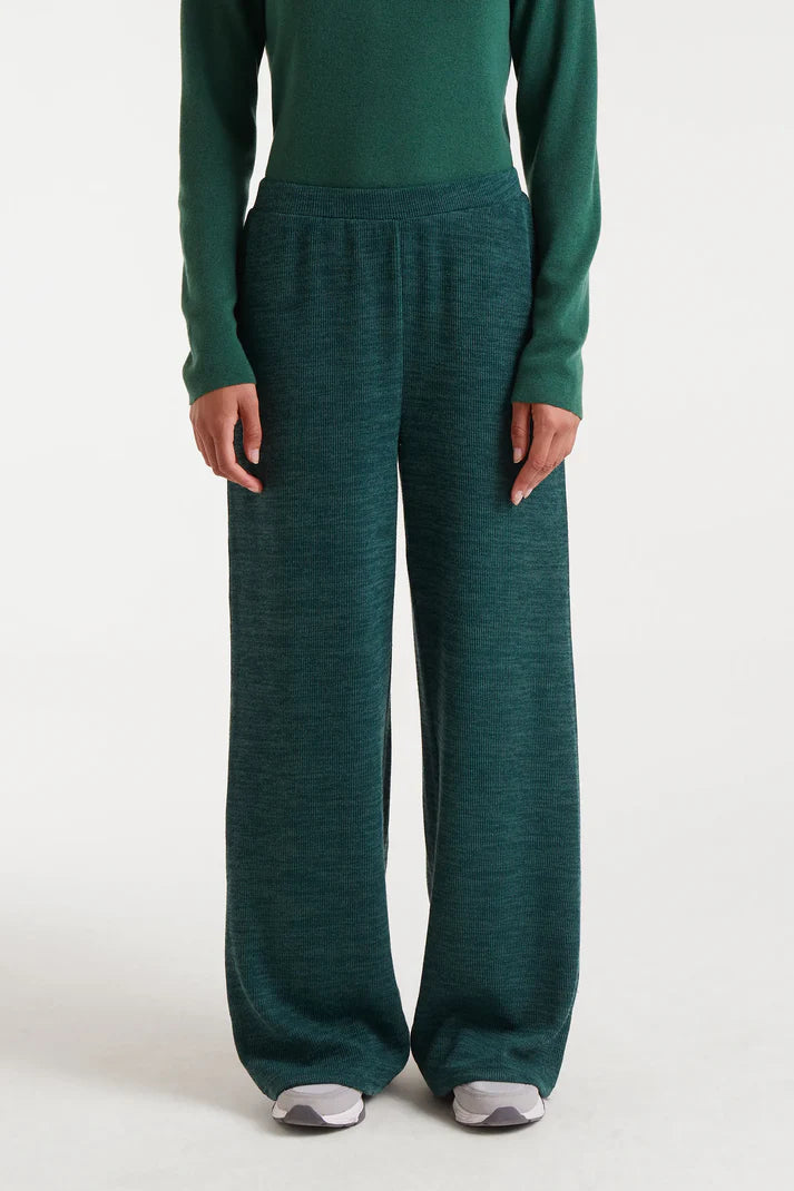 Green ribbed knit pants