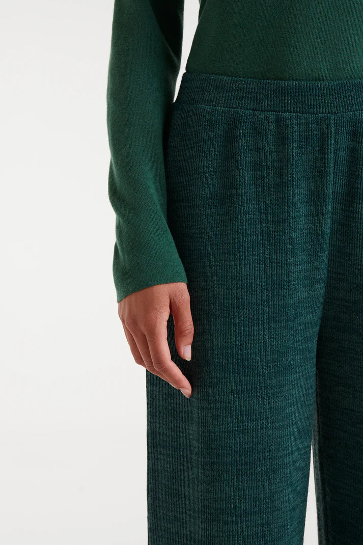 Green ribbed knit pants