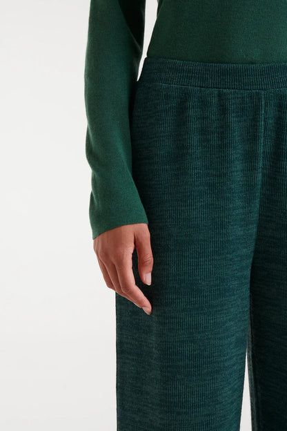 Green ribbed knit pants