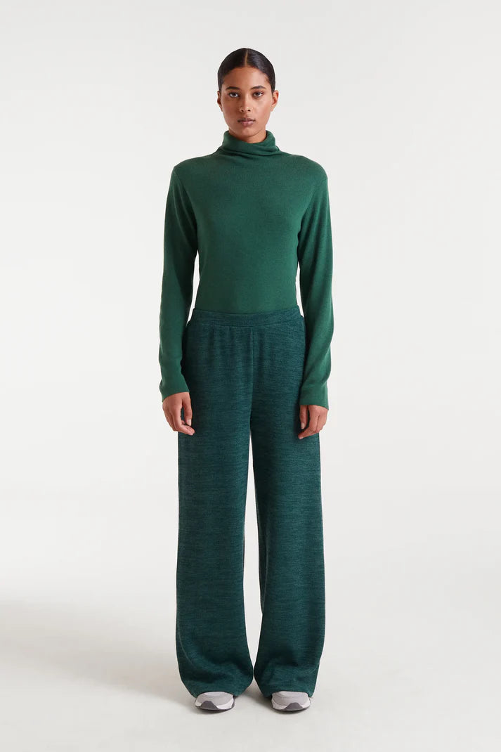 Green ribbed knit pants