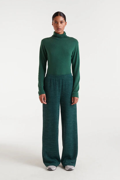 Green ribbed knit pants