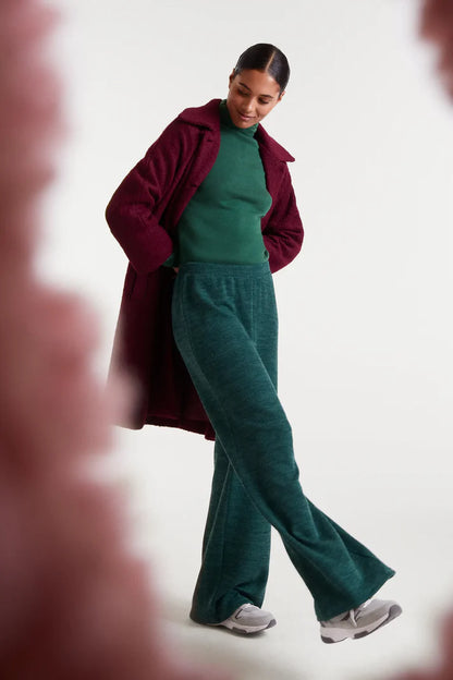 Green ribbed knit pants