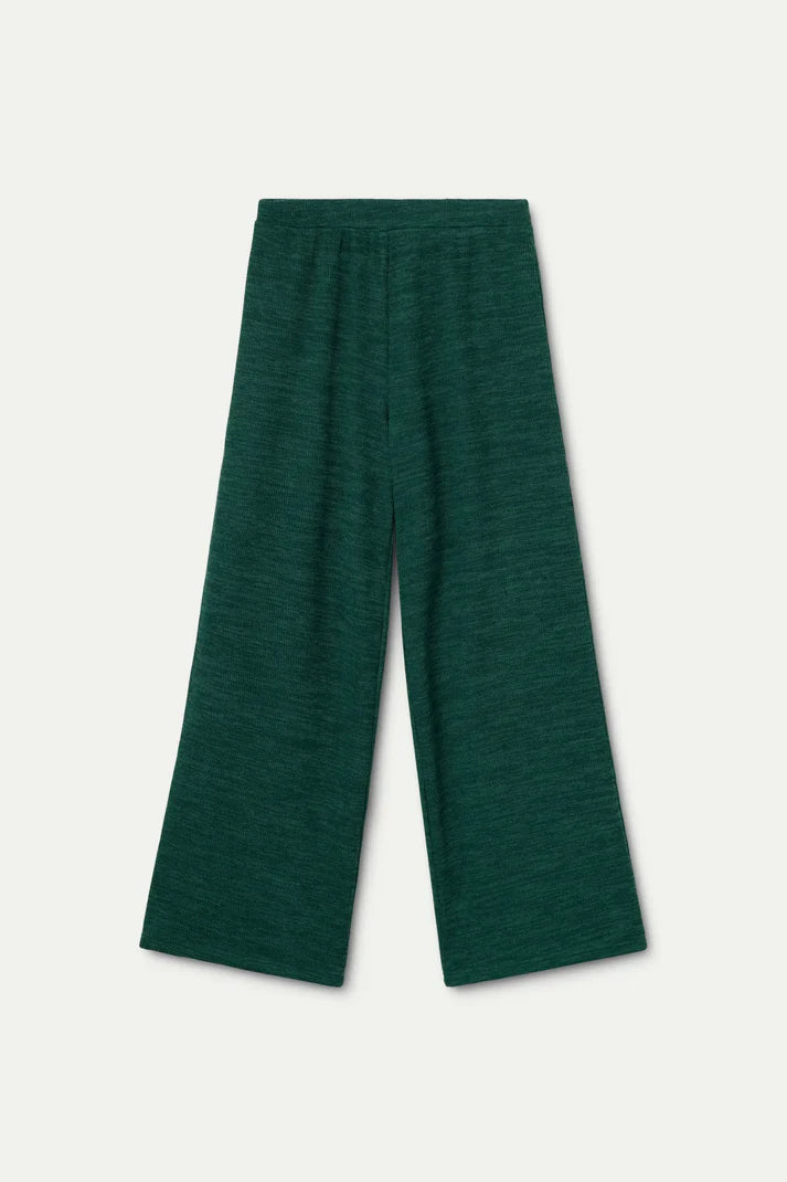 Green ribbed knit pants