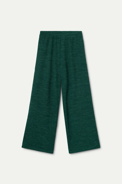 Green ribbed knit pants