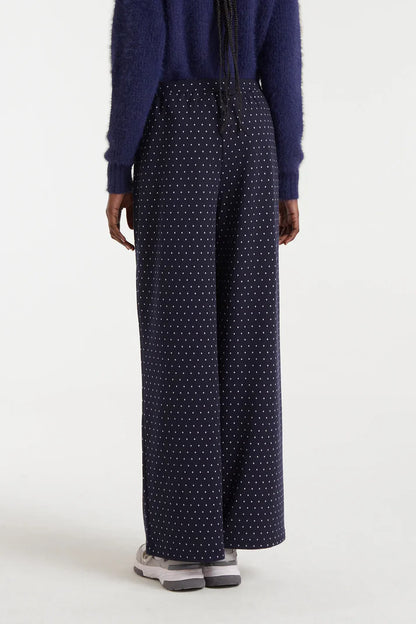 Jacquard trousers with Super Mini Dots print