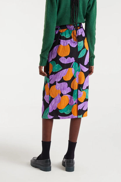 Apricot print midi skirt