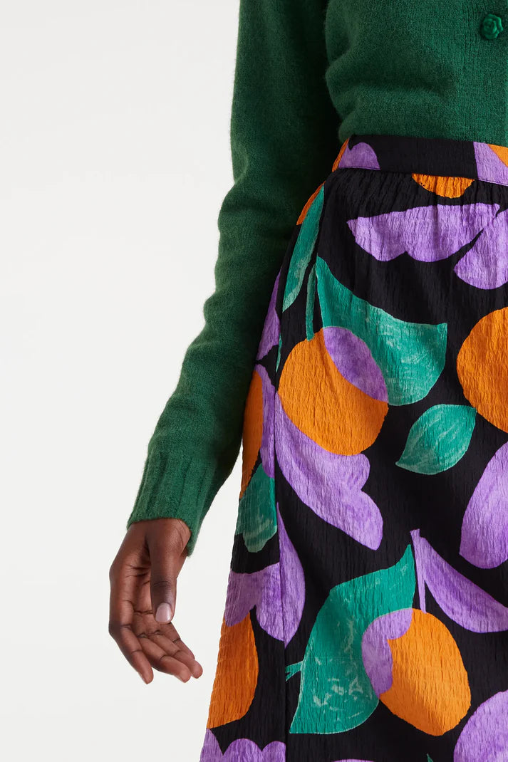 Apricot print midi skirt