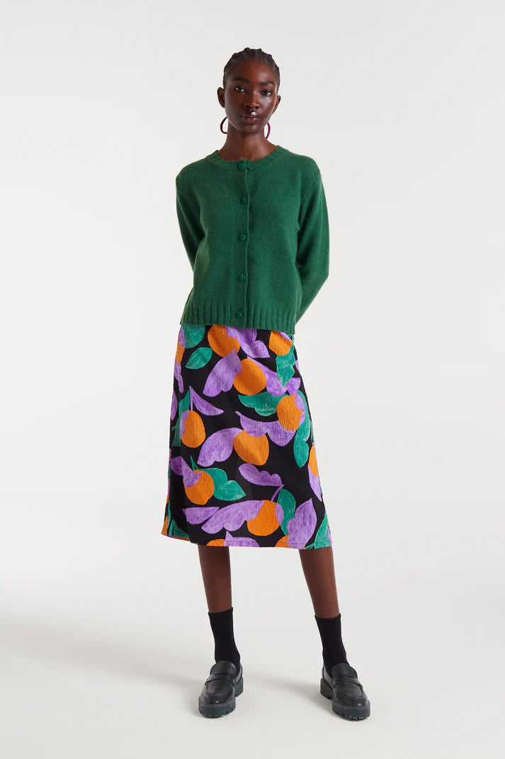 Apricot print midi skirt