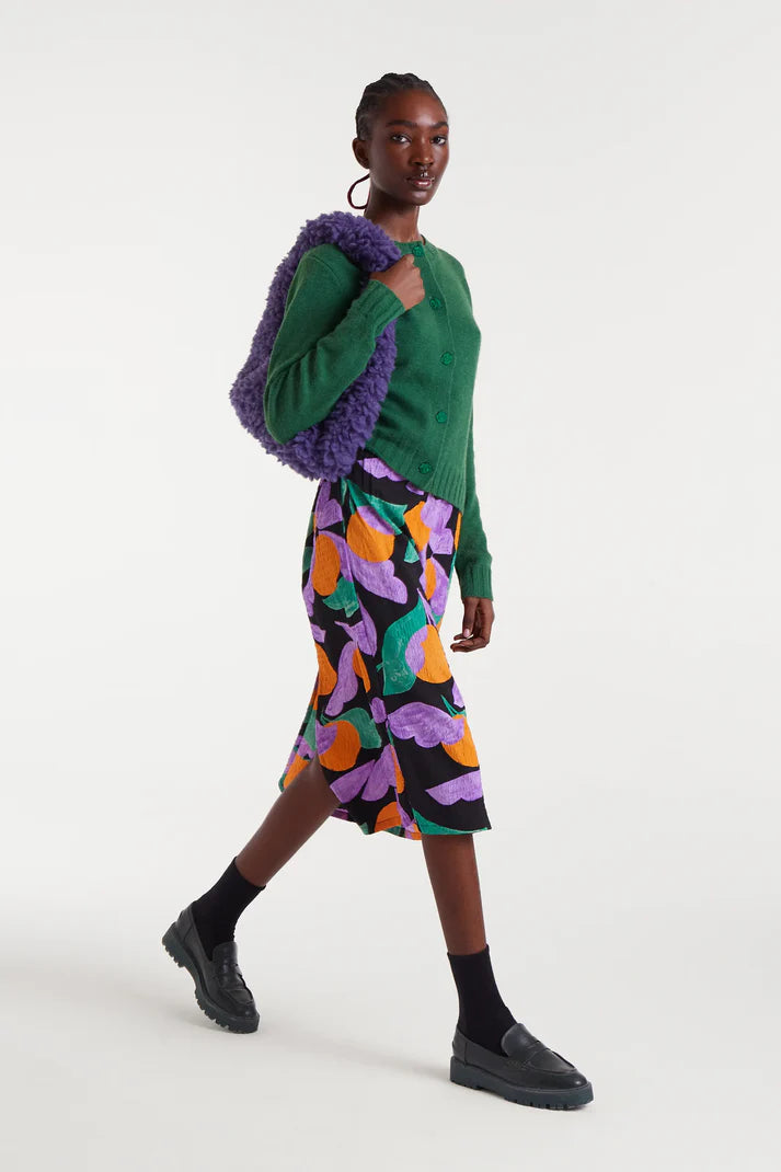 Apricot print midi skirt