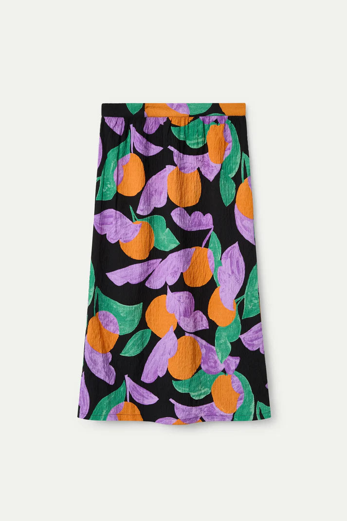 Apricot print midi skirt