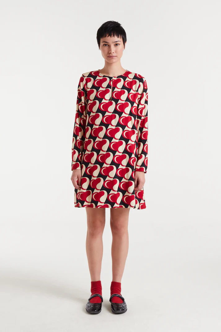 Short dress with Heart Attack print