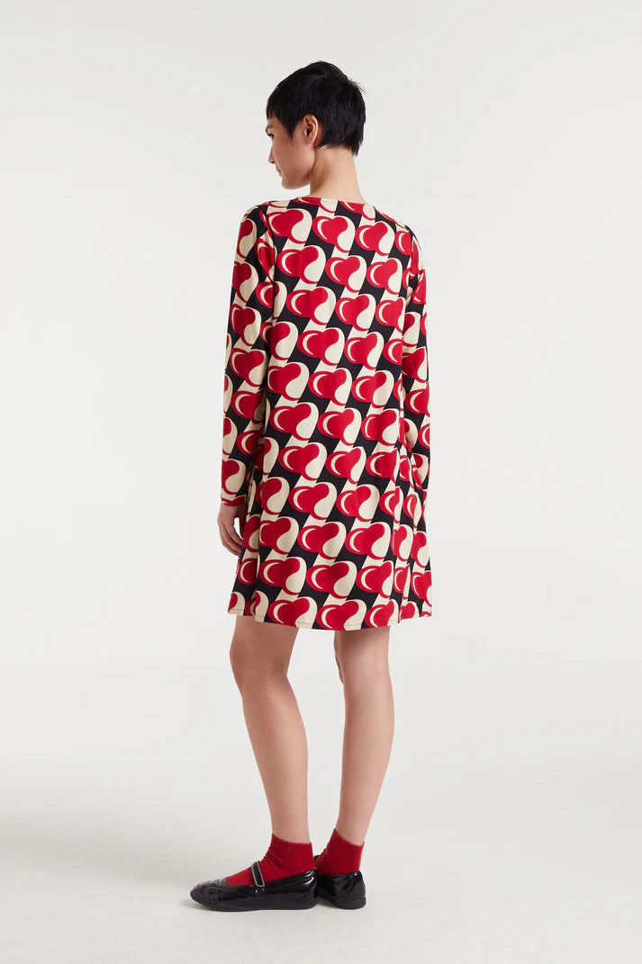 Short dress with Heart Attack print