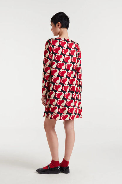 Short dress with Heart Attack print