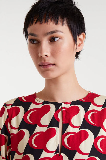 Short dress with Heart Attack print