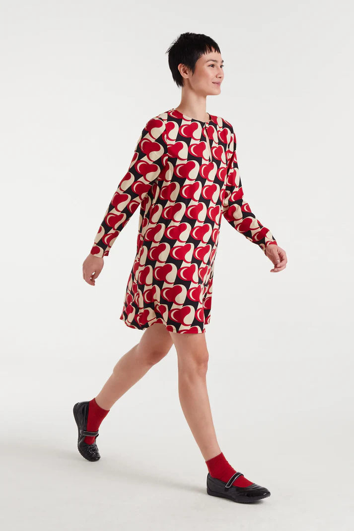 Short dress with Heart Attack print