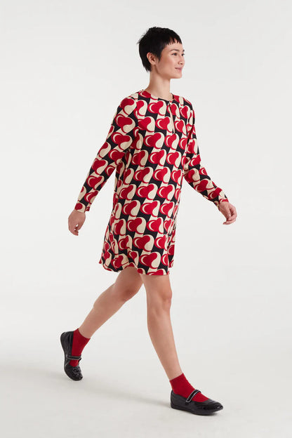 Short dress with Heart Attack print