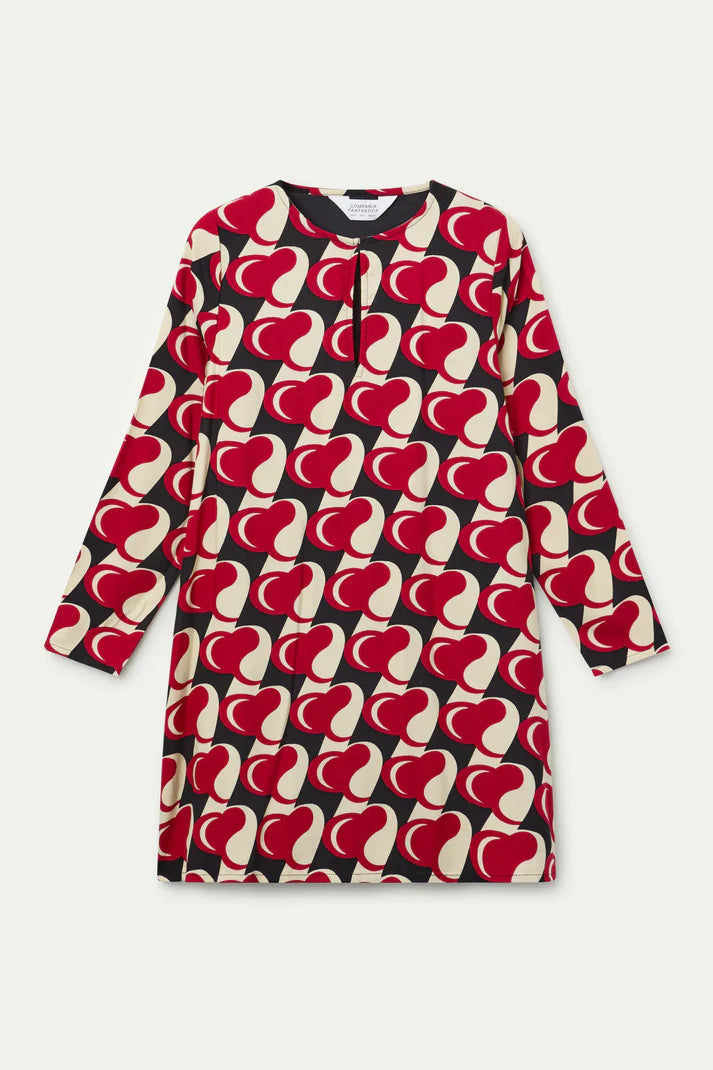 Short dress with Heart Attack print