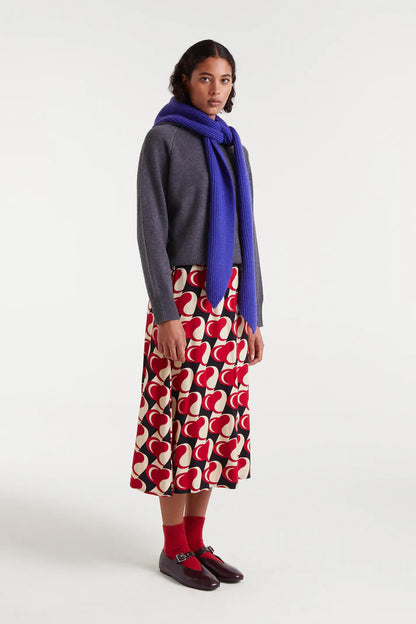 Heart Attack print midi skirt