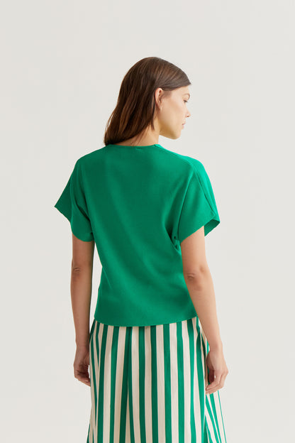 Green polka dot cardigan