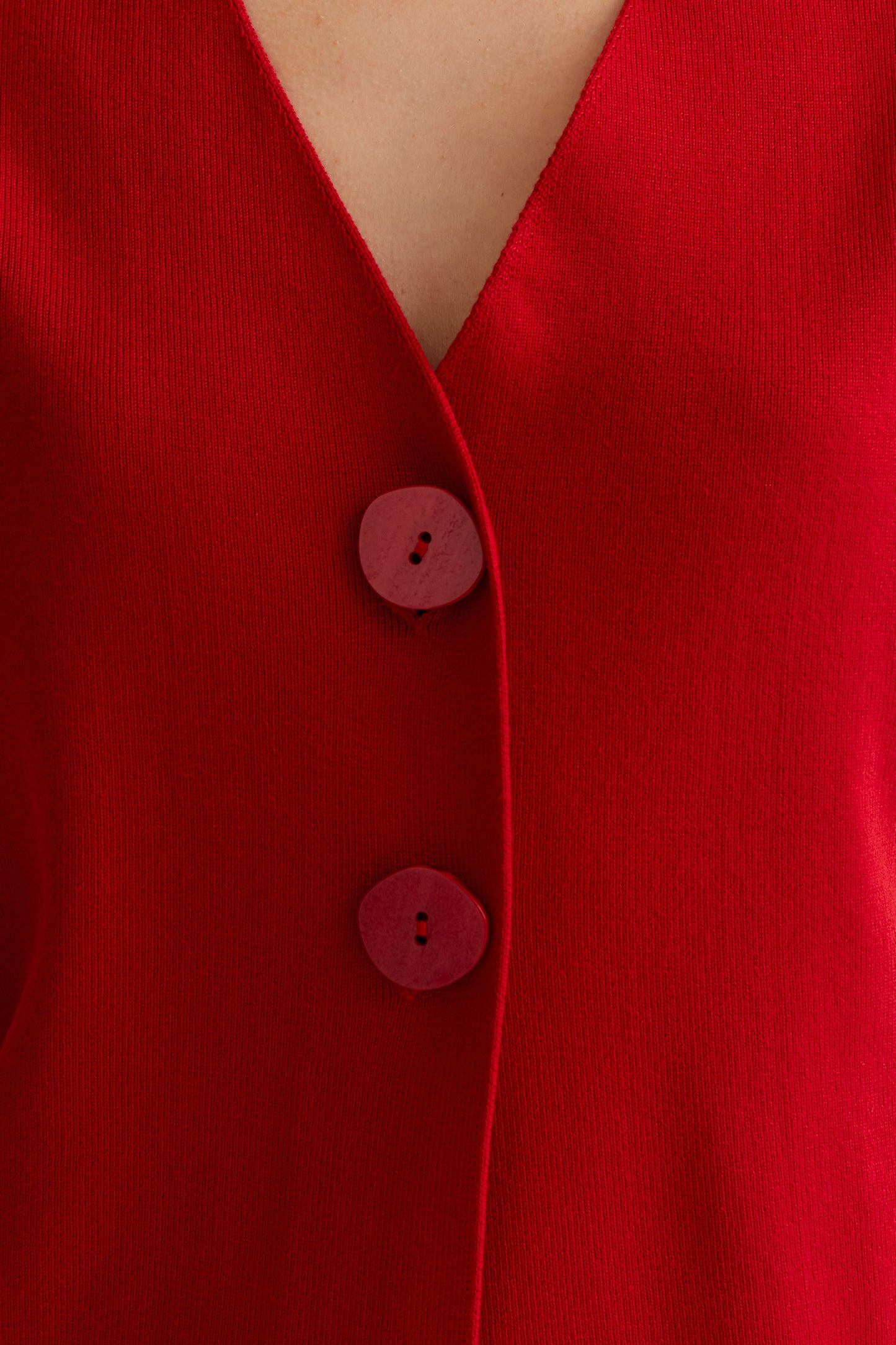 Red dot cardigan