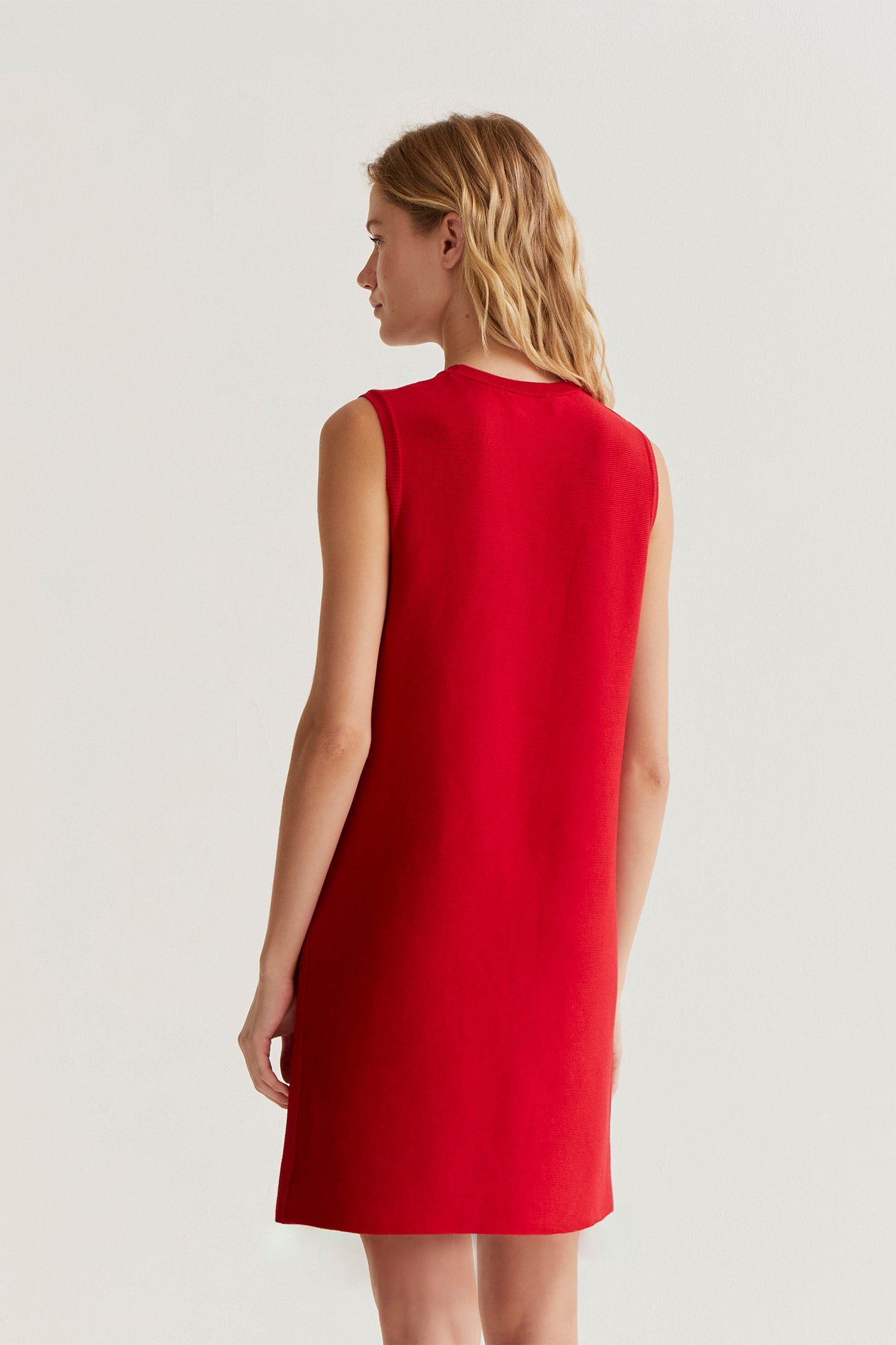 Short red polka dot dress
