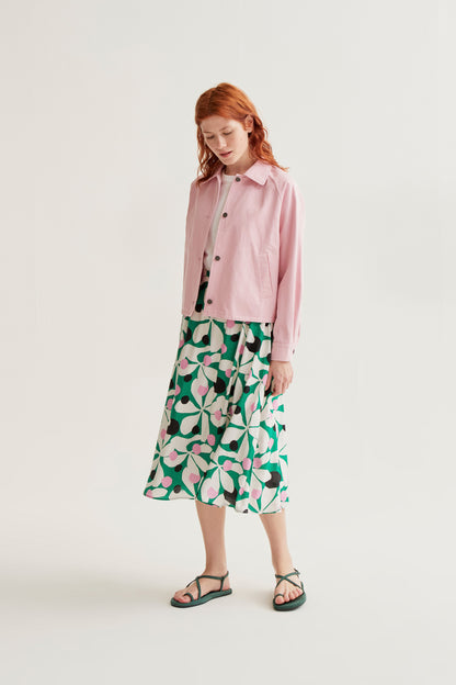 Hosta print midi skirt