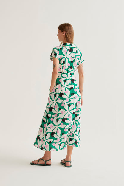 Long dress with Hosta print