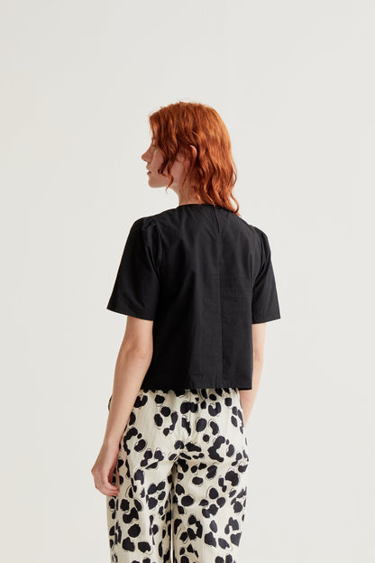 100% cotton top with heart buttons