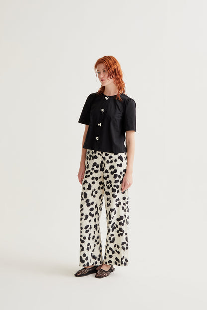 100% cotton top with heart buttons