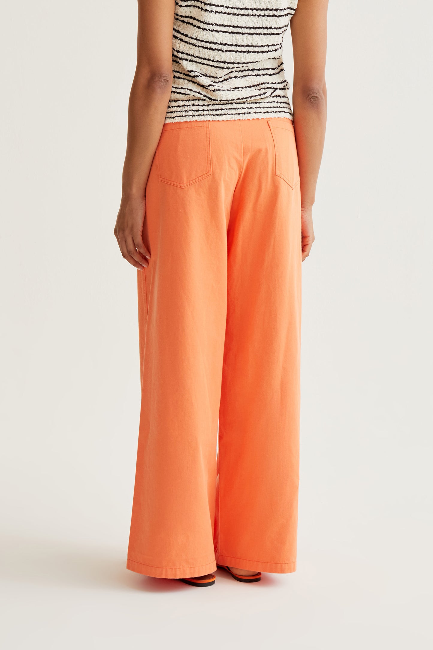 Orange wide leg trousers