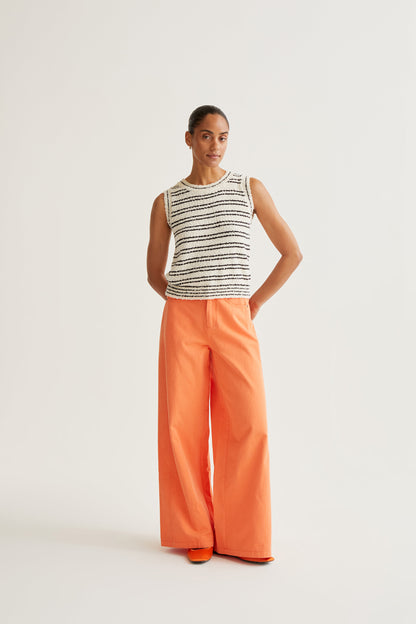 Orange wide leg trousers