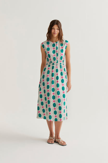 Midi dress with Geometric print